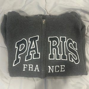 Gray Paris, France zip up by Altramod Paris, Large